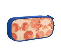 KSANNNS Bolsa para bolígrafos con cremallera de doble capa con estampado de pomelo, bolsa de almacenamiento de papelería, Blue, Talla única, Mochila escolar