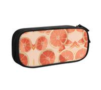 KSANNNS Bolsa para bolígrafos con cremallera de doble capa con estampado de pomelo, bolsa de almacenamiento de papelería, Black, Talla única, Mochila escolar