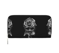 KSANNNS Cartera de cuero con estampado de calavera de fuego en la mano, puede almacenar tarjetas de crédito, dinero en efectivo, monedas, etc., Black, Talla única