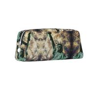 KSANNNS Estatua Liberty Flag Fireworks Printed Simple Portable Stationery Bag Light and Spacious School Office Stationery Storage Box, Silver, Talla única, Neceser de maquillaje