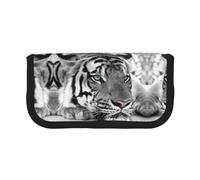 KSANNNS Estuche de lona con estampado de corazón y pulmones, estuche duradero para lápices de aprendizaje y cosméticos, Leopardo tigre, Talla única, Neceser