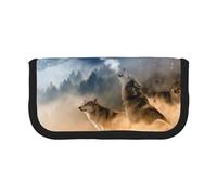 KSANNNS Estuche de lona con estampado de león salvaje y tigre, estuche duradero para lápices de aprendizaje y cosméticos, Lobo animal salvaje, Talla única, Neceser