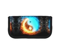 KSANNNS Estuche de lona con estampado de tigre, estuche duradero para lápices de aprendizaje y cosméticos, Yin Yang Fire and Ice, Talla única, Neceser