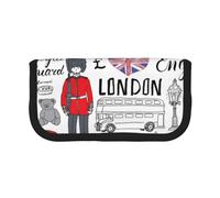 KSANNNS Estuche de lona impreso con diseño de faro de playa, estuche duradero para lápices de aprendizaje y cosméticos, I Love London, Talla única, Neceser