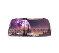 KSANNNS Galaxy Stars Hills - Bolsa de papelería portátil simple, ligera y espaciosa, caja de almacenamiento de papelería para la oficina escolar, Gold, Talla única, Neceser de maquillaje