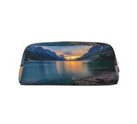 KSANNNS Glacier National Park - Bolsa de papelería portátil simple, ligera y espaciosa, caja de almacenamiento de papelería para la oficina escolar, Silver, Talla única, Neceser de maquillaje