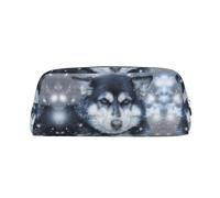 KSANNNS Husky siberiano en la nieve, bolsa de papelería portátil simple, ligera y espaciosa, caja de almacenamiento de papelería de oficina escolar, Silver, Talla única, Neceser de maquillaje