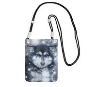 KSANNNS La bolsa de mensajero con estampado de perro siberiano Husky en la nieve es compacta y ligera adecuada para viajes diarios, viajes y compras, Black, Talla única