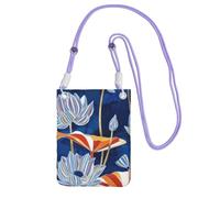 KSANNNS La bolsa de mensajero con estampado floral botánico compacta y ligera es adecuada para viajes diarios, viajes y compras, Purple, Talla única