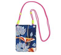 KSANNNS La bolsa de mensajero con estampado floral botánico compacta y ligera es adecuada para viajes diarios, viajes y compras, fucusia, Talla única