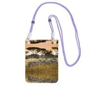 KSANNNS La bolsa de mensajero estampada compacta y ligera de África Grassland Zebra es adecuada para viajes diarios, viajes y compras, Purple, Talla única