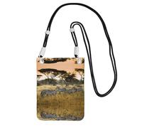 KSANNNS La bolsa de mensajero estampada compacta y ligera de África Grassland Zebra es adecuada para viajes diarios, viajes y compras, Black, Talla única