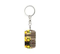 KSANNNS Llavero de metal rectangular con estampado de cebra animal, adecuado para varias ocasiones, Una cesta de limones, Talla única