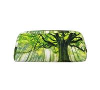 KSANNNS Nature Green Big Tree - Bolsa de papelería portátil simple, ligera y espaciosa, caja de almacenamiento de papelería para la oficina escolar, Gold, Talla única, Neceser de maquillaje