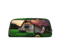 KSANNNS Old Tractor Photo Farm - Bolsa de papelería portátil simple, ligera y espaciosa, caja de almacenamiento de papelería para la oficina y la escuela, Silver, Talla única, Neceser de maquillaje