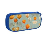 KSANNNS Physalis - Bolsa para bolígrafos con cremallera de doble capa impresa de gran capacidad, bolsa de almacenamiento de artículos de papelería, Blue, Talla única, Mochila escolar