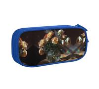 KSANNNS Spray Roses - Bolsa para bolígrafos con cremallera de doble capa impresa de gran capacidad, bolsa de almacenamiento de artículos de papelería, Blue, Talla única, Mochila escolar