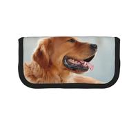 KSANNNS Summer Beach - Estuche de lona impreso para lápices, duradero para aprendizaje y cosméticos, Perro Golden Retriever, Talla única, Neceser