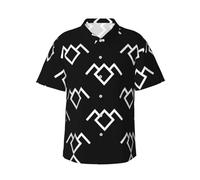 KSANNNS Twin Peaks - Camisa hawaiana de manga corta con estampado de búho para un aspecto moderno de verano, Negro, L