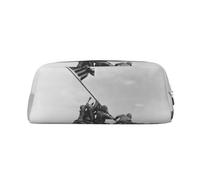 KSANNNS United States Marine - Bolsa de papelería portátil simple, ligera y espaciosa, caja de almacenamiento de papelería para oficina escolar, Silver, Talla única, Neceser de maquillaje