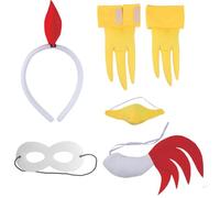 KSBBHDS 1 Diadema, 1 Nariz, 2 Pies De Pollo, 1 Cola Y 1 Máscara, Disfraz De Gallo, Accesorios De rol.