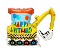 KSBBHDS 1 globo de papel de aluminio, excavadora, hidrógeno, cumpleaños, creativo, para niños, amarillo