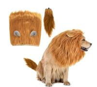 KSBBHDS 1 Peluca De Mascotas, 1 Mascota De Cola Falsa, Cachorro Que Finge Ser Un Traje De León, Accesorios Divertidos, Disfraces De Mascotas.