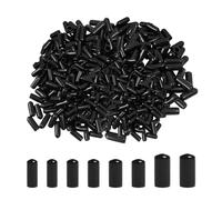 KSBBHDS 100 piezas pequeñas tapas protectoras de piezas pequeñas, diámetro interior 2 mm, 3 mm, 4 mm, 6 mm, 1 bolsillo transparente con cremallera, protección de piezas, funda de goma, tapa de