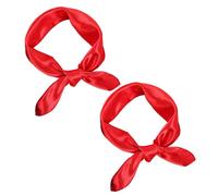 KSBBHDS 2 Bufandas y Diademas Turbantes Para Mujer, Cuadrada de Gasa, Retro, Pañuelo Para la Cabeza, Roja