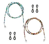 KSBBHDS 2 cadenas de gafas de perlas coloridas, cadena de gafas antideslizante, cadena ajustable para gafas, accesorios para gafas, gafas de sol, gafas de lectura, multicolor, 72 cm
