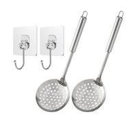 KSBBHDS 2 Piezas Colanderos De Acero Inoxidable Y 2 Ganchos, Herramientas De Cocina, Accesorios De Cocina, Cucharas De Filtro para Cocinar.