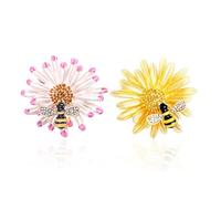 KSBBHDS 2 Piezas De Broche De Abejas Daisy, Broche De Diamantes De Imitación, Broche Creativo, Adornos De Ropa, Accesorios De Ropa.
