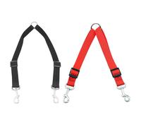 KSBBHDS 2 Piezas De Correa De Doble Cable, Correa Ajustable, Suministros De Entrenamiento para Mascotas, Suministros De Viaje De Perros (Negro, Rojo).