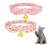 KSBBHDS 2 Piezas De Cuello De Campana De Mascota, Suave Y Cómodo, Ajustable Y Extraíble, Decoración Impresa Elee, Lindo Collar De Gato.