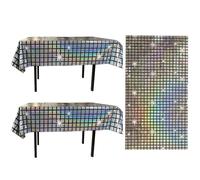 KSBBHDS 2 Piezas De Mantel Impermeable Y 1 Pieza De Tela De Fondo, Suministros De Fiesta De Discoteca, Decoraciones De Fiestas, Mantel Creativo De Personalidad.