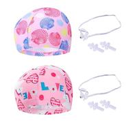 KSBBHDS 2 Piezas Gorra De Natación para Niños, con 2 Piezas De Clips De Nariz Y 2 Pares De Tapones para Los Oídos, Equipo De Natación Impermeable, Accesorios Deportivos Acuáticos.