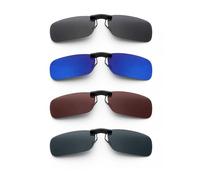 KSBBHDS 4 Piezas de Accesorios para Gafas de Sol, Clips de Colores Unisex (Lente Gris, Lente Verde Oscuro)