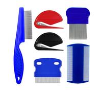 KSBBHDS 4 Piezas Peine De Mascotas De Acero Inoxidable Y 2 Piezas Mini Cuchillos, Limpieza De Mascotas, Herramientas De Preparación para Mascotas, Peine De Nudos De Mascotas.