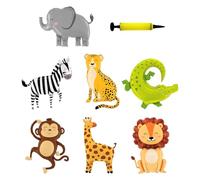KSBBHDS 7 Piezas De Globos De Animales Y 1 Mini Bomba, Lindos Globos De Dibujos Animados, Juguetes Inflables para Niños, Decoraciones De Fiesta.