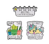 KSBBHDS Broche De Metal De 3 Piezas, Lindo Caricatura, Alfiler De Moda Multifunción, Personalidad Creativa, Universal para Hombres Y Mujeres, Divertidas Insignias De Ropa.
