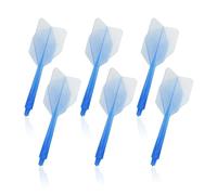 KSBBHDS Vástago de dardos de 6 piezas, eje de dardo alado, alas azules transparentes, accesorios para dardos, vástago de dardos de una pieza, vástago roscado 2ba para dardos estable
