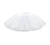 KSBBHDS Vestido Blanco De Tutú Para Niñas, Falda De Ballet De Tul, Disfraz Elástico Hinchado Para Actuaciones En Escenario