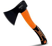 KSEIBI Hacha de Madera, pequeña Hacha de Campamento al Aire Libre para Cortar y leñar, Hoja de Acero Forjado con Mango Antideslizante y reducción de Golpes, Grandes hachas y hachas de Lanzamiento