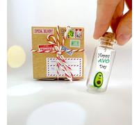 Kseniya Revta Pequeño mensaje mágico en una botella, regalo inspirador con clase para él y ella, regalos únicos para mujeres y hombres (aguacate verde, feliz día de Avo, en caja de regalo de manualidades)