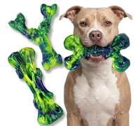 Kseroo Juguetes masticables indestructibles para perros para masticadores agresivos: paquete de 3 huesos masticables de nailon de mantequilla de maní para perros medianos y grandes, 25 a 80 libras