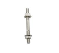 KSeSii 1 - 10 unidades M3 ~ M16 304 de acero inoxidable de doble extremo roscado de doble extremo, varilla dentada de doble cabeza, juego de tuercas de brida dentadas