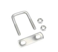 KSeSii 1/2 piezas M6 M8 M10 304 acero inoxidable cuadrado abrazadera U perno ángulo recto tornillo abrazadera de manguera U-abrazadera cuadrada abrazadera de ángulo recto U perno(M10X80X200-1set)