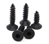 KSeSii 10-50 Uds M3 M4 M5 M6 Tornillos autorroscantes Grado 8,8 Cabeza Plana de Acero Negro Interior Hexagonal avellanado Pernos de Madera(25mm,M3 50pcs)