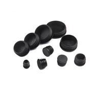 KSeSii 10 unids/lote de tapones de plástico for patas de muebles, tubo de acero redondo negro, tapas de extremo ciegas, tapones de inserción, cubierta decorativa antipolvo de 14-50mm(10mm)