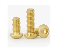 KSeSii 2-20 Tornillos de Cabeza Redonda de latón Macizo M2 M2.5 M3 M4 M5 M6 M8 de latón Puro con Cabeza Hexagonal(8mm,M2.5 (10pcs))